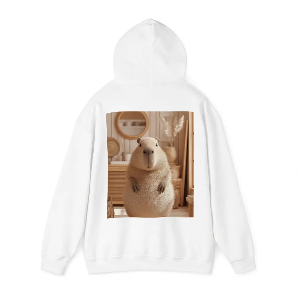 Capybara Standing In Cozy Boho Interior – Hoodies