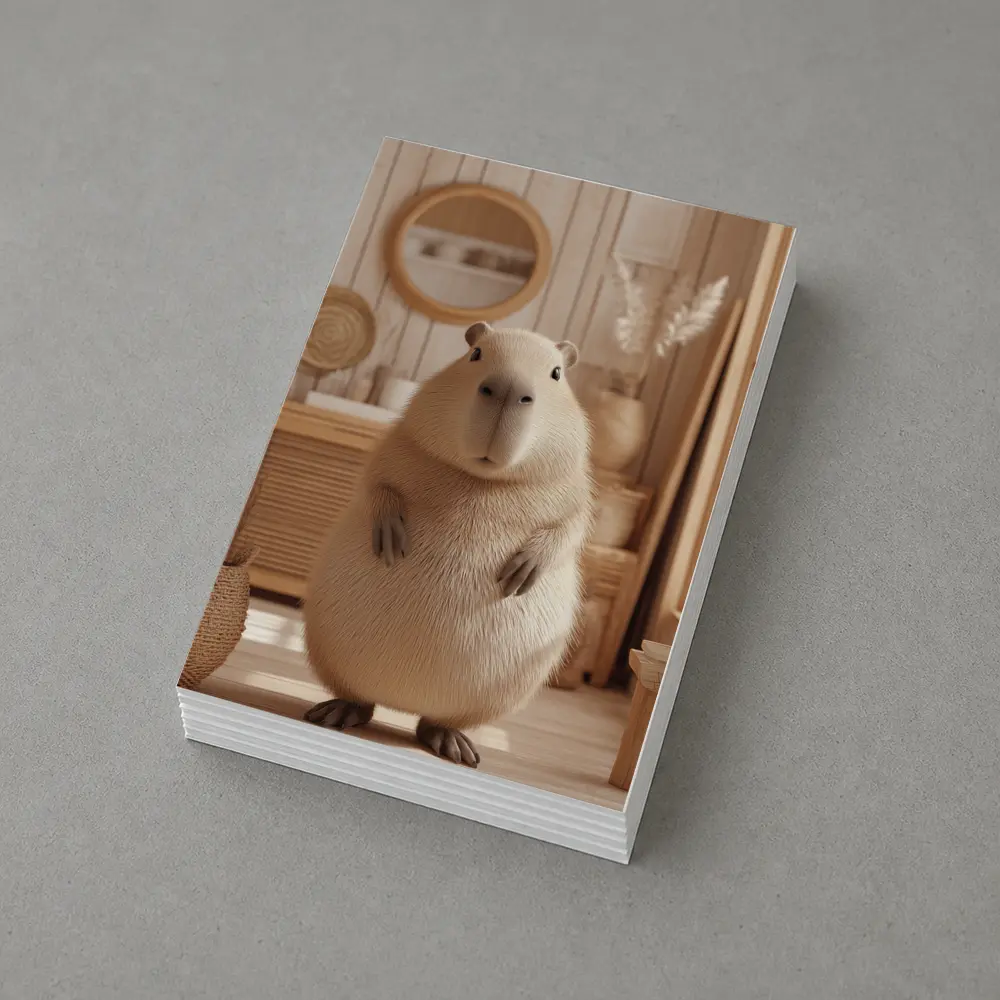 Capybara Standing In Cozy Boho Interior – Postcards