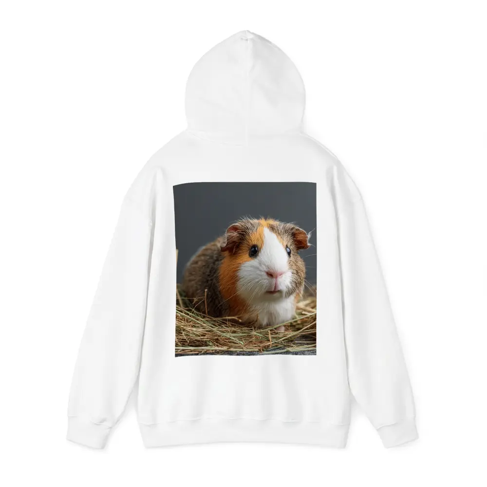 Tricolor Guinea Pig Sitting In Hay – Hoodies