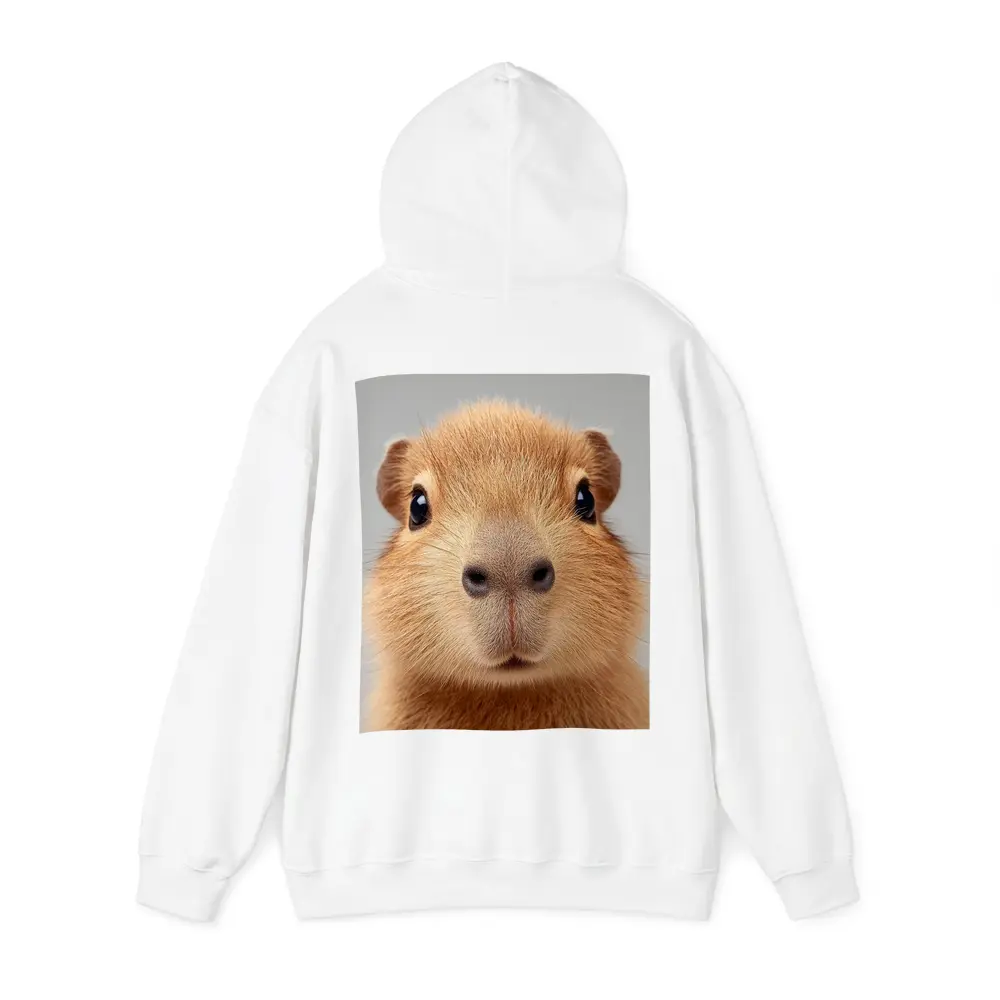 Capybara Close Up Portrait Gray Background – Hoodies