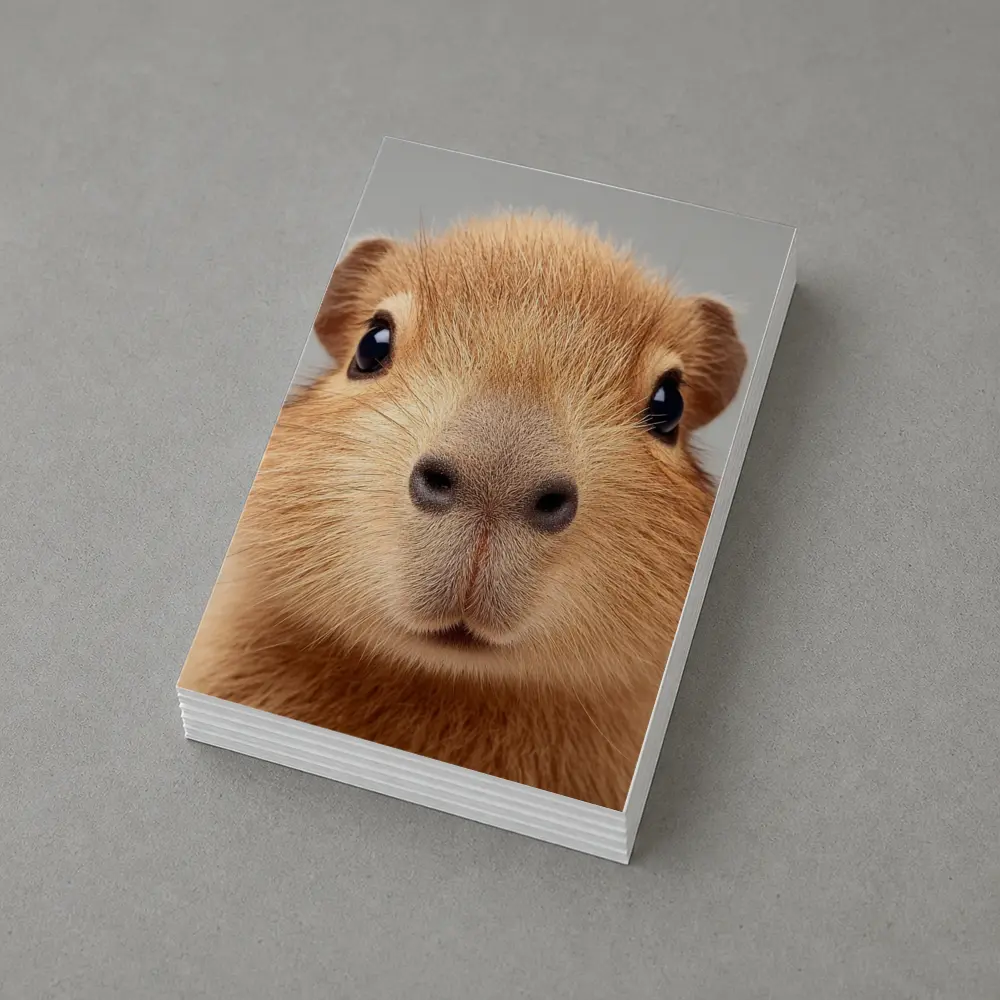 Capybara Close Up Portrait Gray Background – Postcards