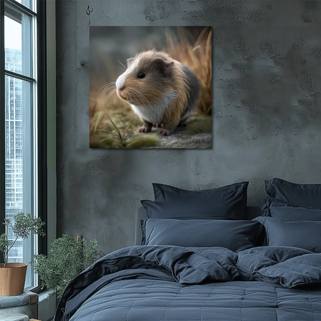 Guinea Pig Close Up Outdoor Grass Setting – Wall Art