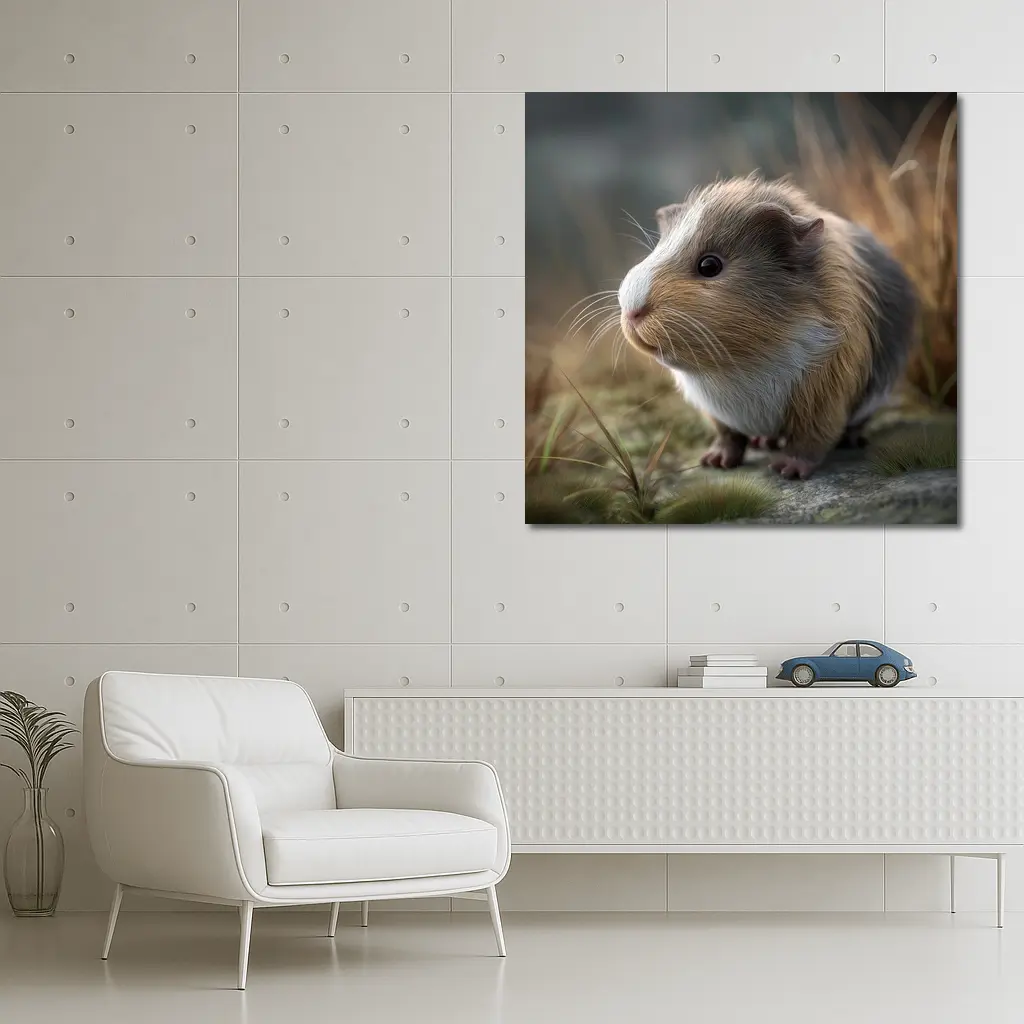 Guinea Pig Close Up Outdoor Grass Setting – Wall Art