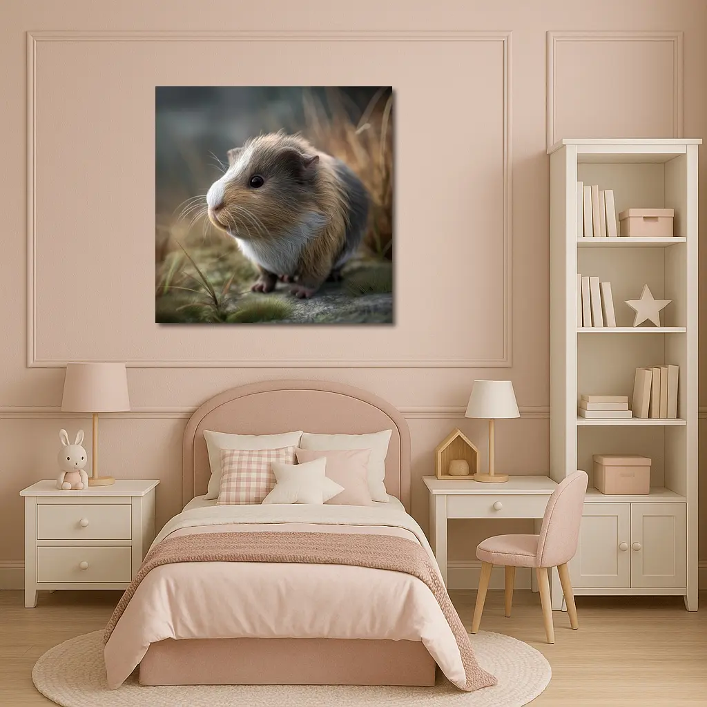 Guinea Pig Close Up Outdoor Grass Setting – Wall Art