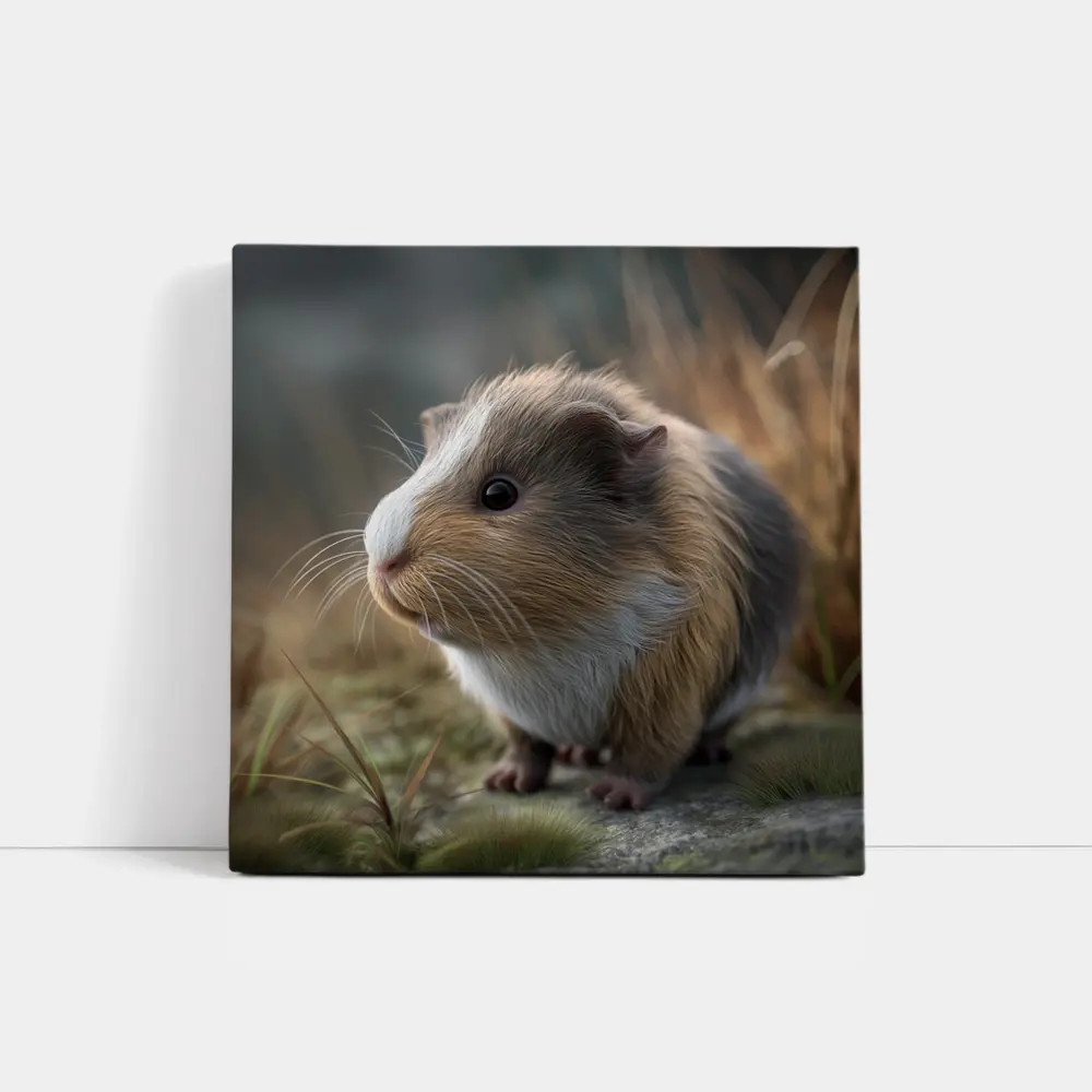 Guinea Pig Close Up Outdoor Grass Setting – Wall Art