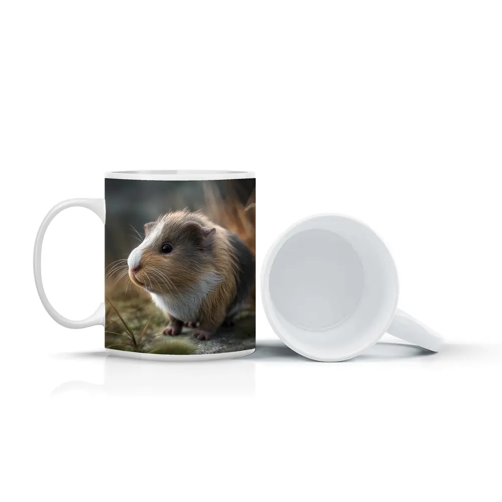 Guinea Pig Close Up Outdoor Grass Setting – Mugs