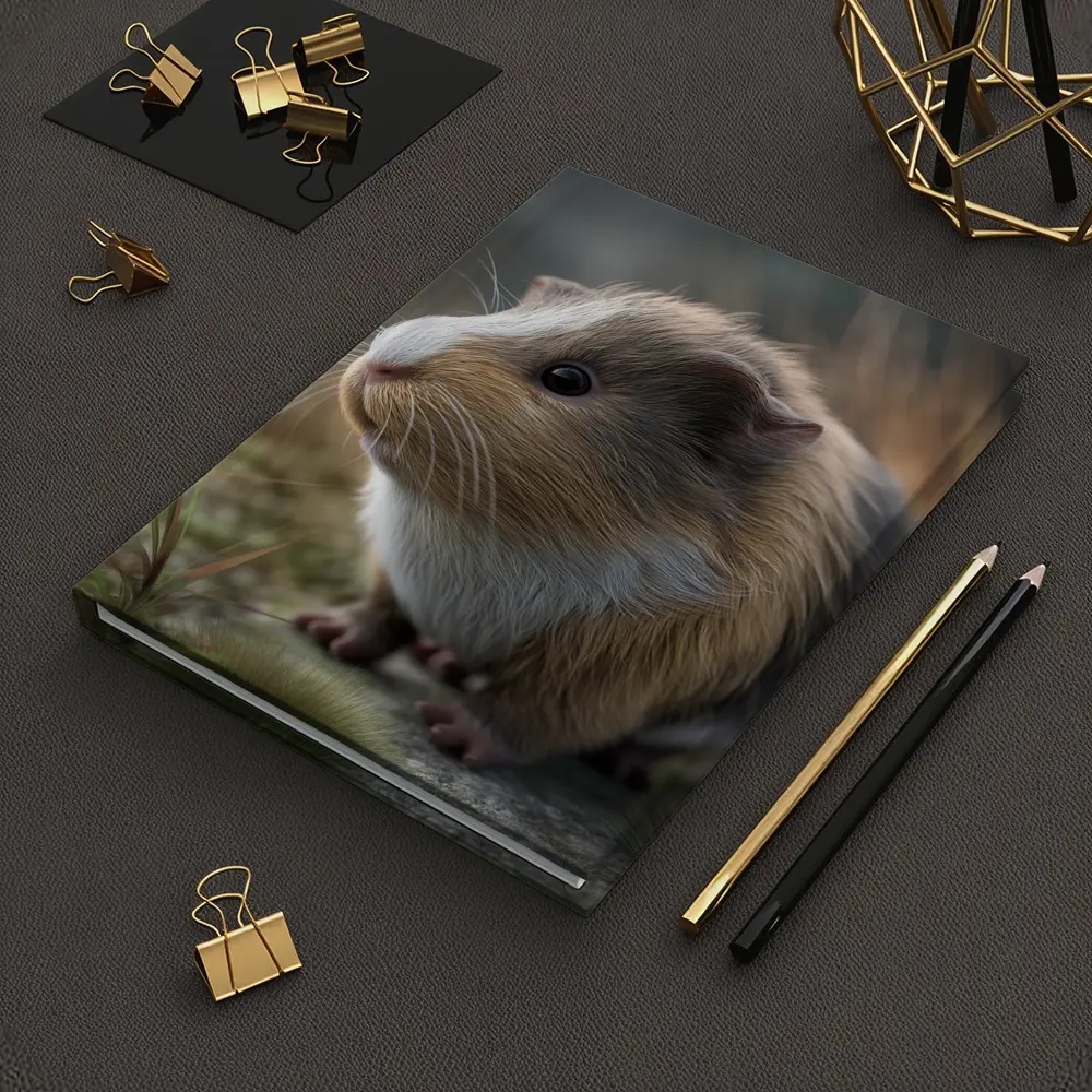 Guinea Pig Close Up Outdoor Grass Setting – Notebooks