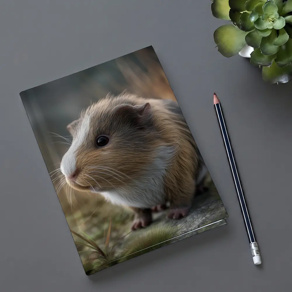 Guinea Pig Close Up Outdoor Grass Setting – Notebooks
