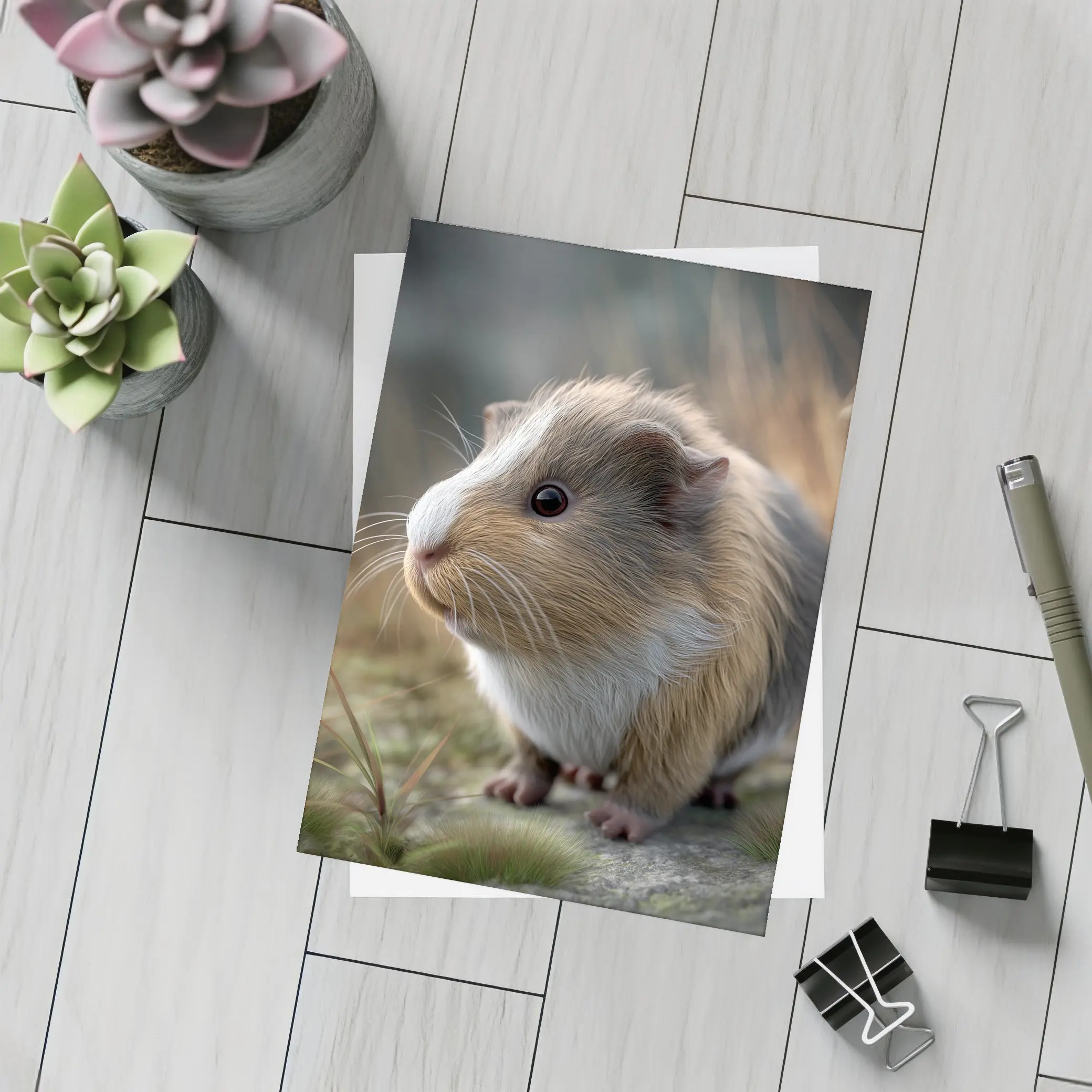 Guinea Pig Close Up Outdoor Grass Setting – Postcards
