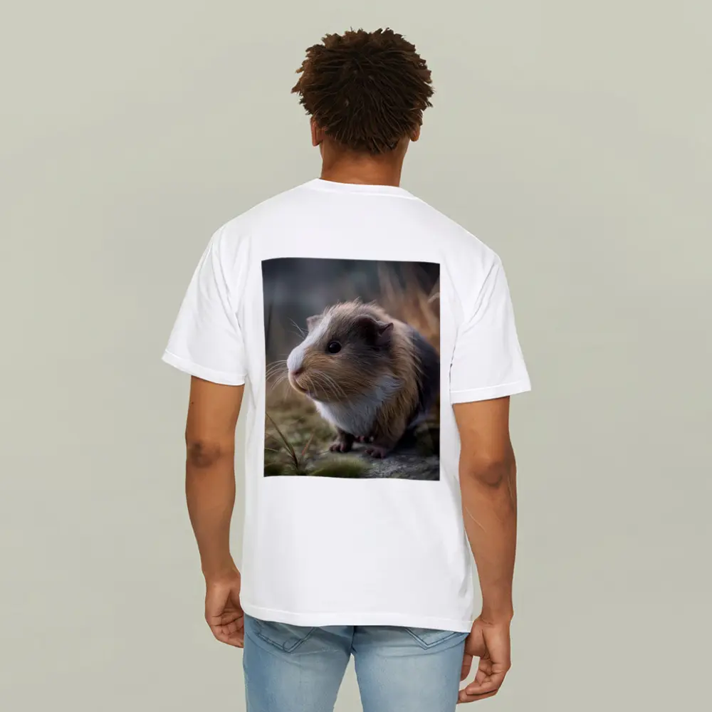 Guinea Pig Close Up Outdoor Grass Setting – T-Shirts