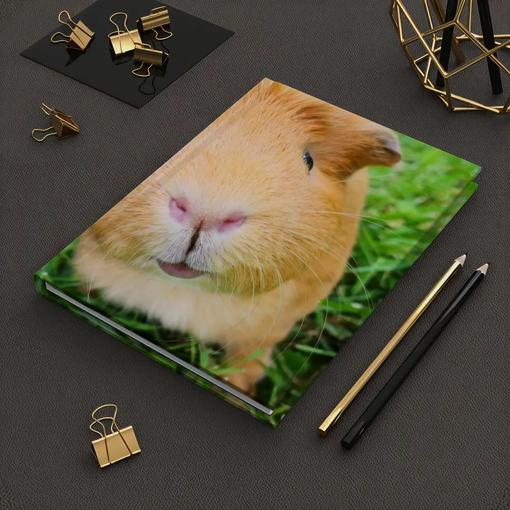 Guinea Pig Close Up Green Grass Background – Notebooks