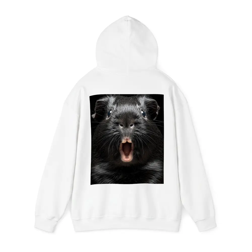 Black Guinea Pig Open Mouth Dark Background – Hoodies