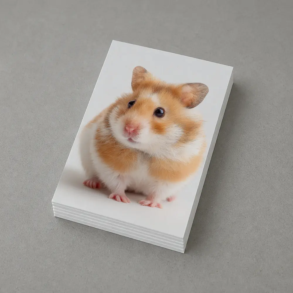 Fluffy Syrian Hamster On White Background – Postcards