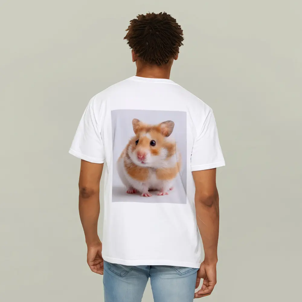 Fluffy Syrian Hamster On White Background – T-Shirts