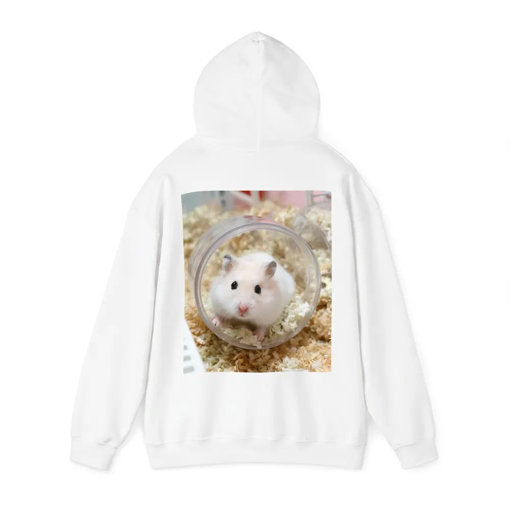 White Hamster Sitting Inside Clear Ball – Hoodies