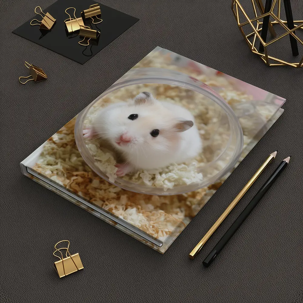 White Hamster Sitting Inside Clear Ball – Notebooks