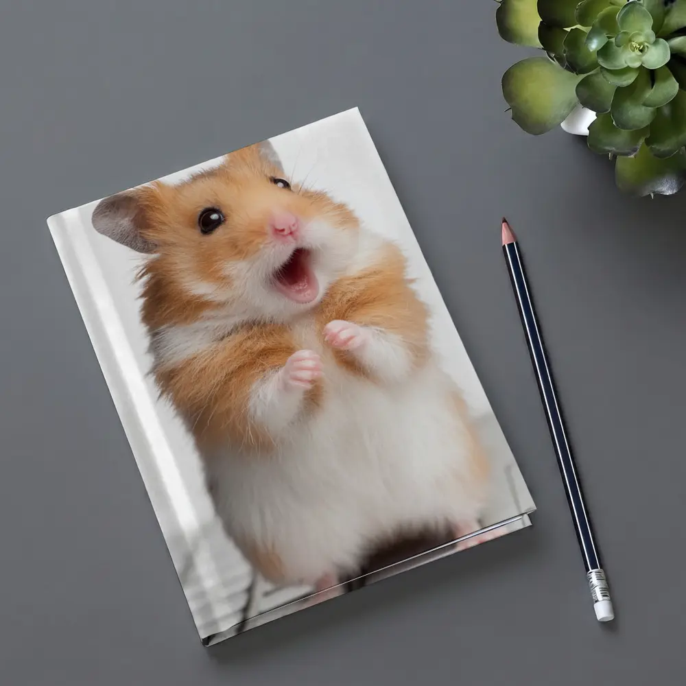 Surprised Hamster Standing On Keyboard White – Notebooks