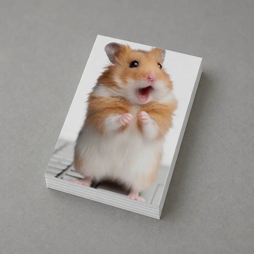 Surprised Hamster Standing On Keyboard White – Postcards