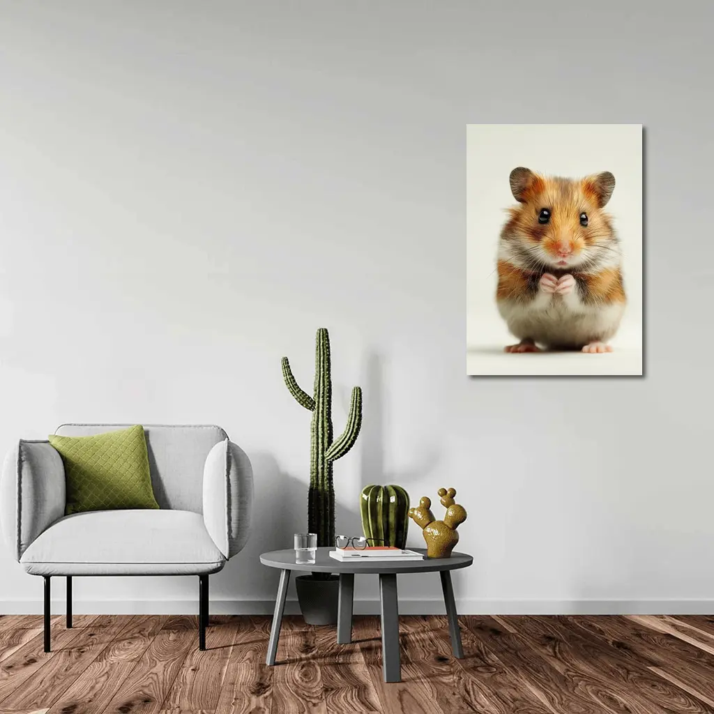Syrian Hamster Portrait On White Background – Wall Art