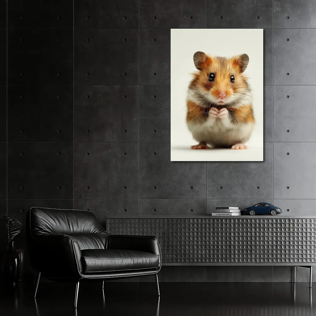 Syrian Hamster Portrait On White Background – Wall Art