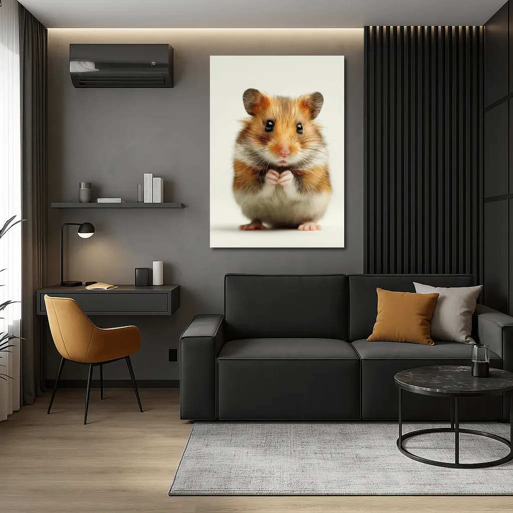 Syrian Hamster Portrait On White Background – Wall Art