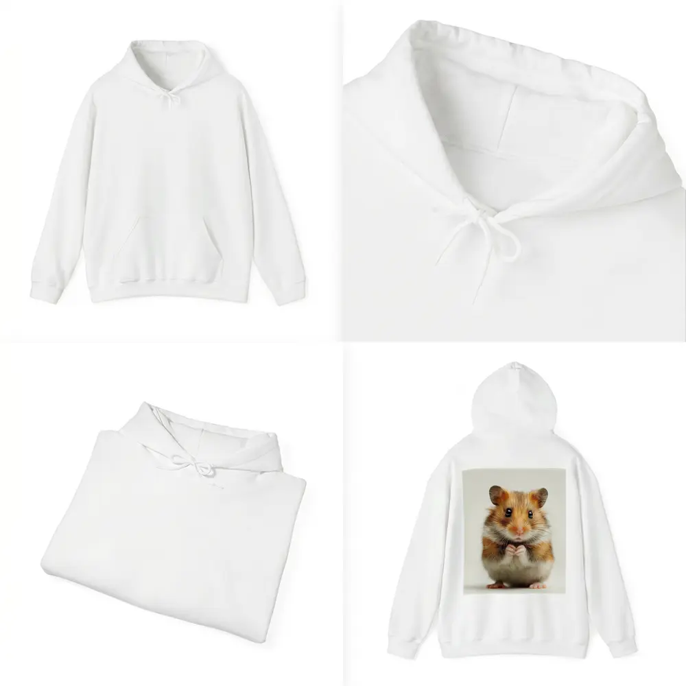 Syrian Hamster Portrait On White Background – Hoodies
