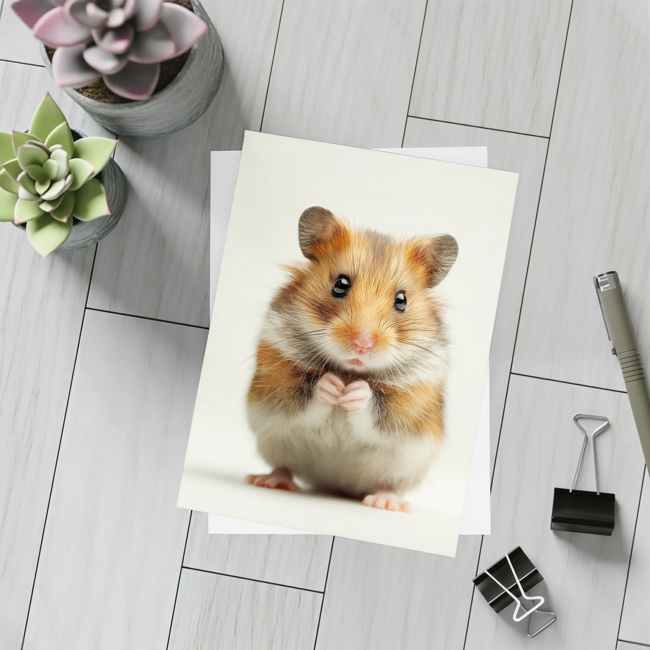 Syrian Hamster Portrait On White Background – Postcards