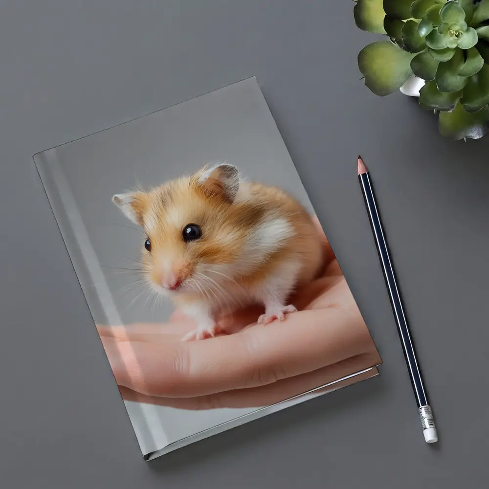 Cute Hamster Sitting On Human Hand – Notebooks