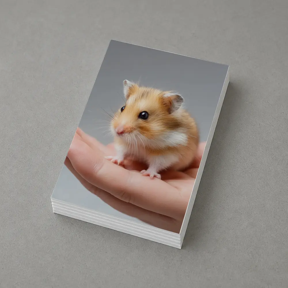Cute Hamster Sitting On Human Hand – Postcards