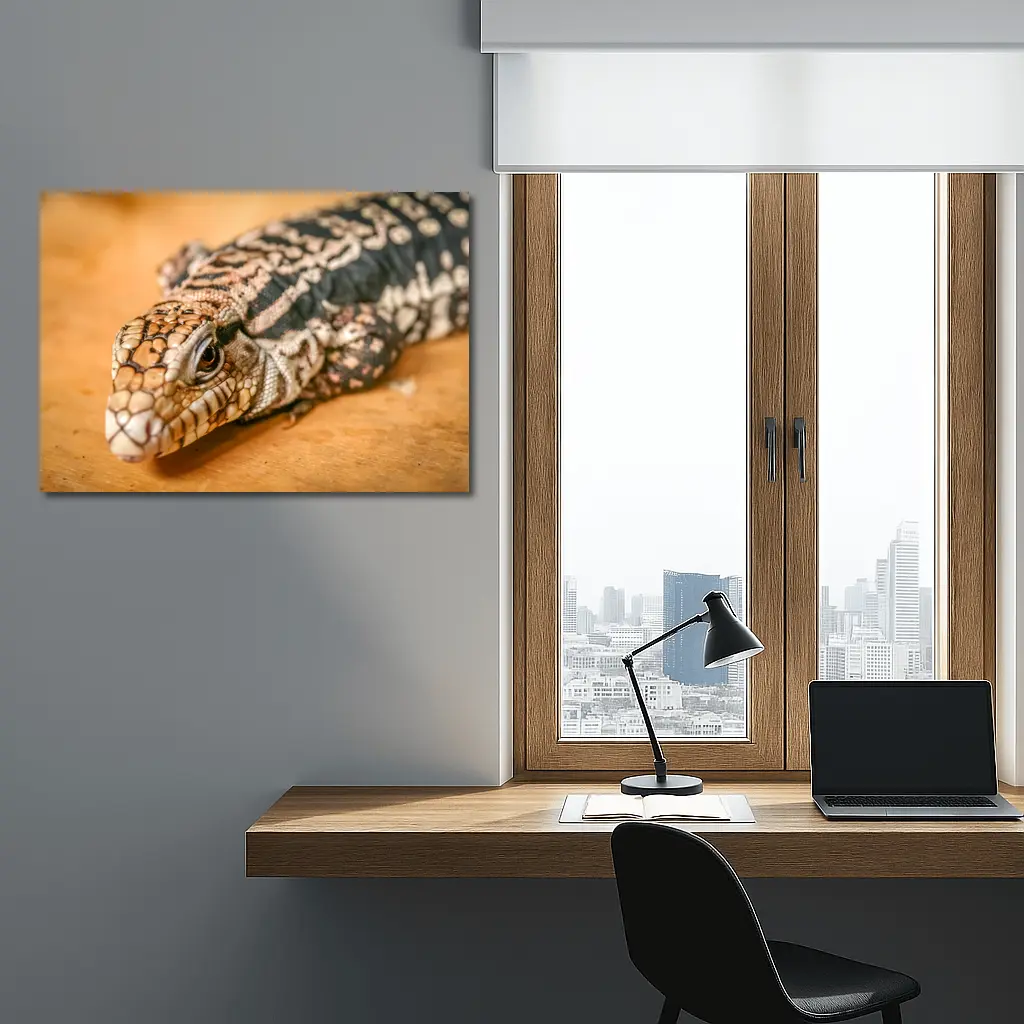 Argentine Black White Tegu Lizard Wood – Wall Art