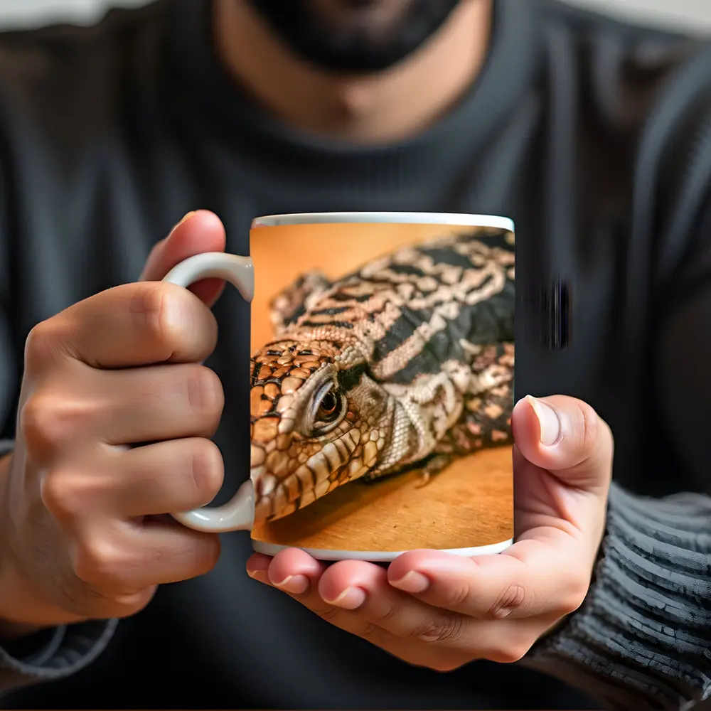 Argentine Black White Tegu Lizard Wood – Mugs