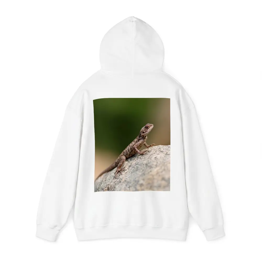 Brown Lizard Perched On Rock Outdoors – Hoodies