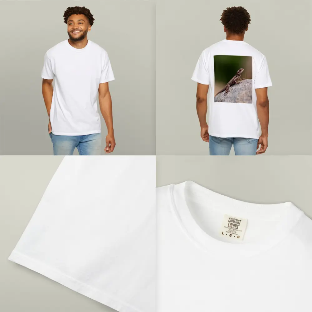 Brown Lizard Perched On Rock Outdoors – T-Shirts