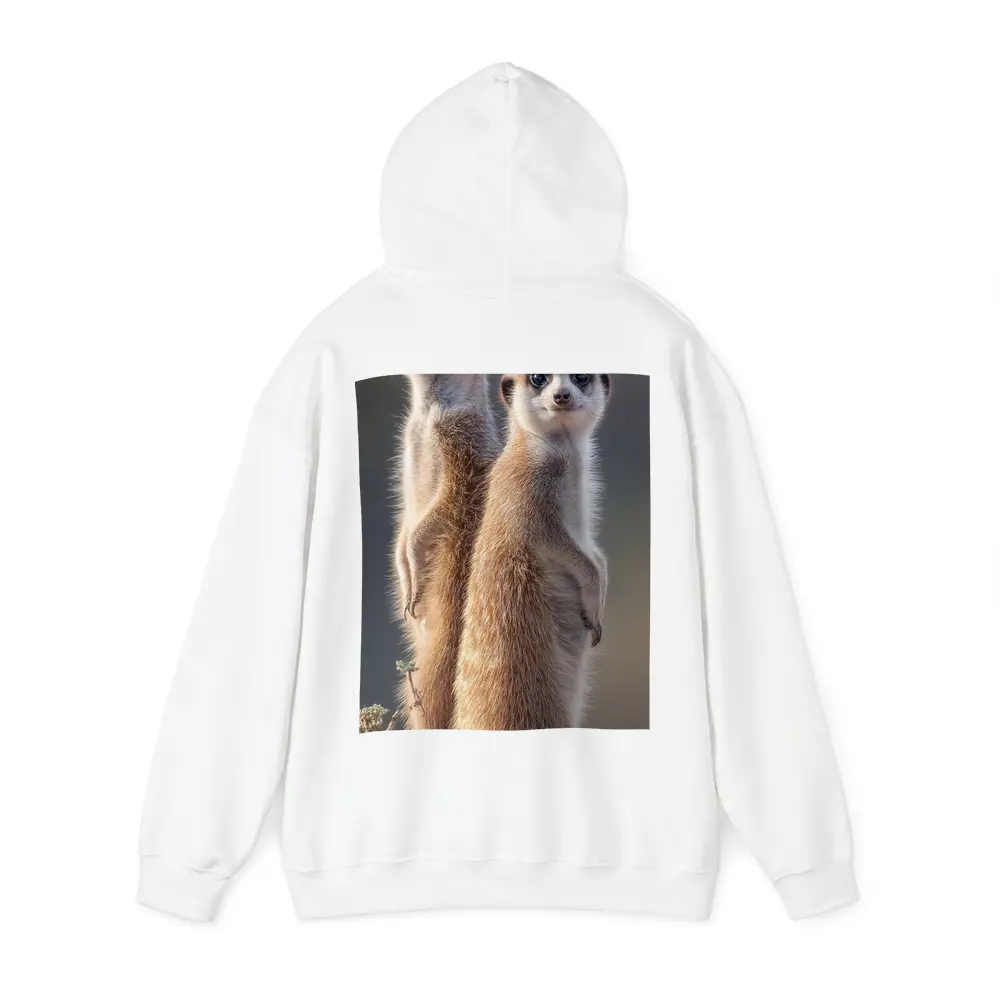Two Meerkats Standing Alert Desert Background – Hoodies