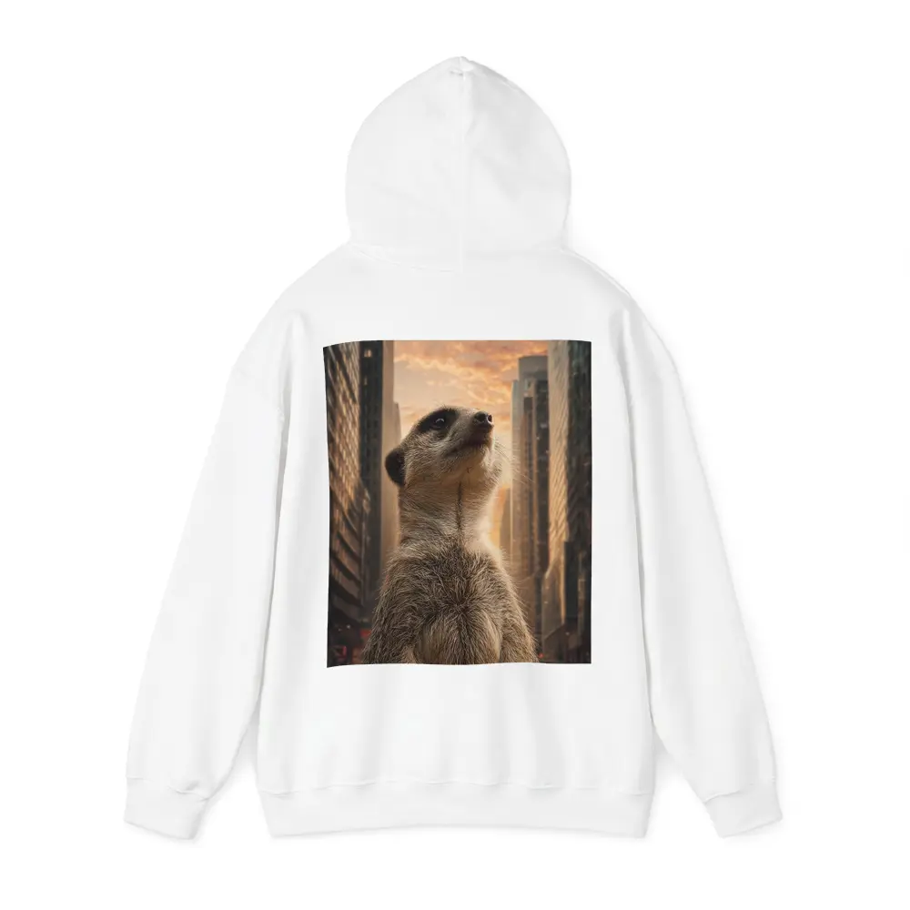 Meerkat Standing Tall City Skyline Sunset – Hoodies