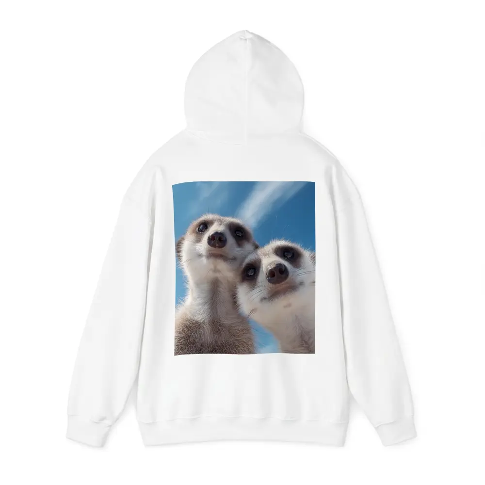 Two Meerkats Looking Up Blue Sky – Hoodies