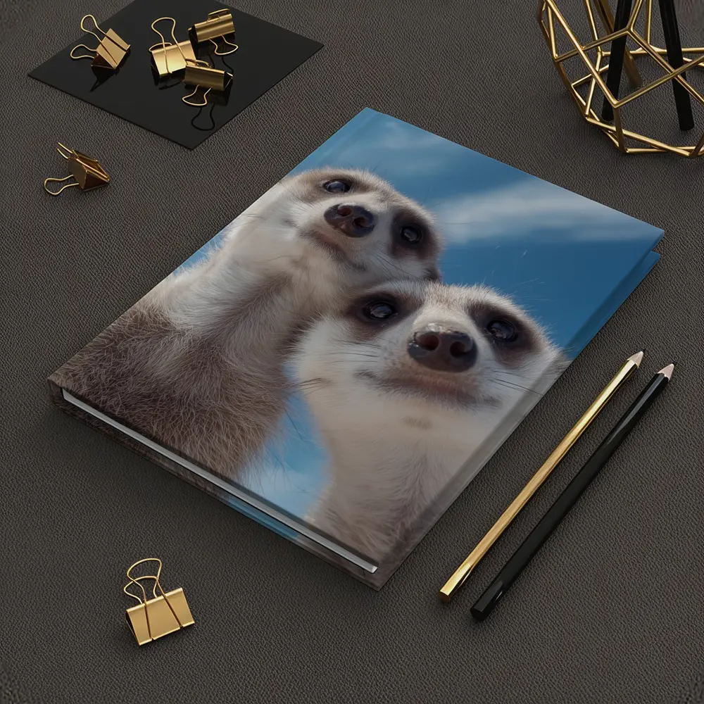 Two Meerkats Looking Up Blue Sky – Notebooks