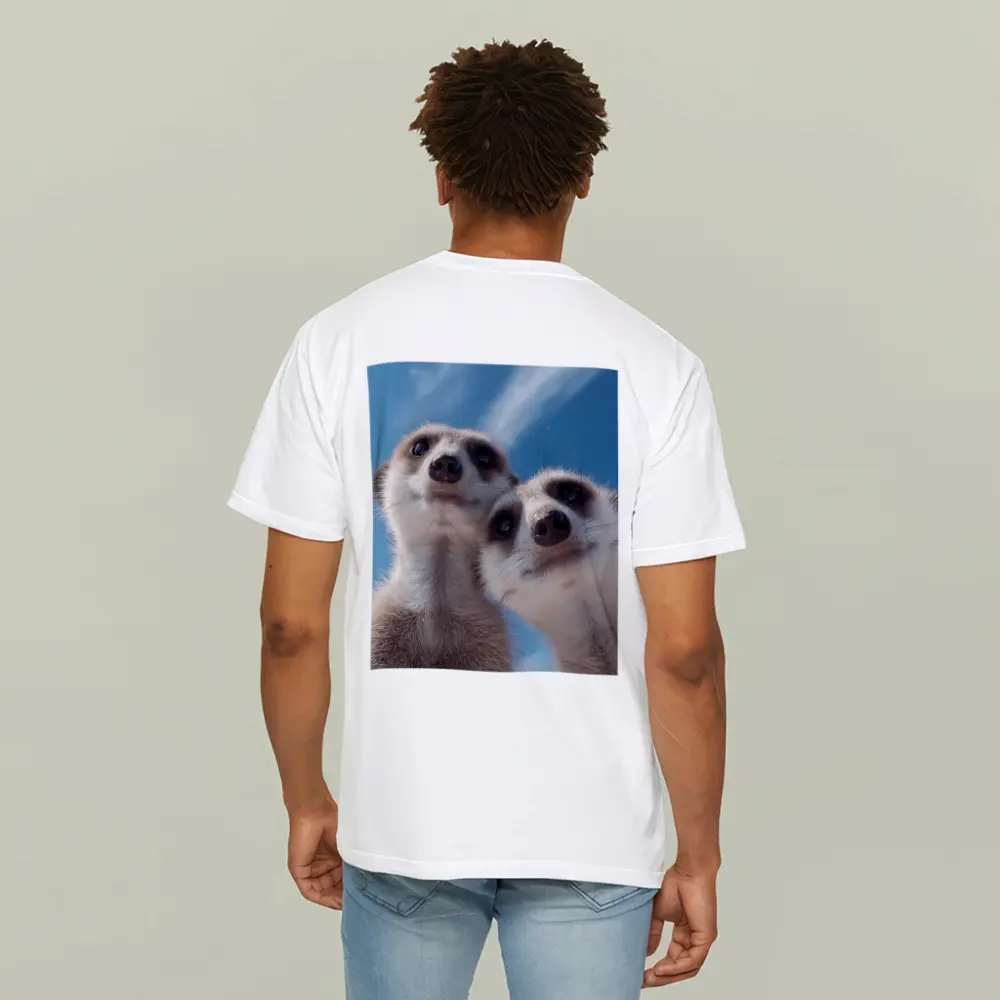 Two Meerkats Looking Up Blue Sky – T-Shirts