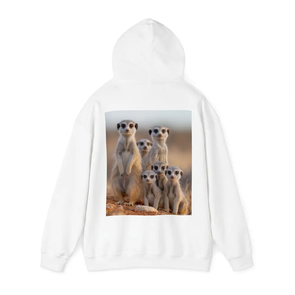 Meerkat Family Group Desert Sandy Landscape – Hoodies