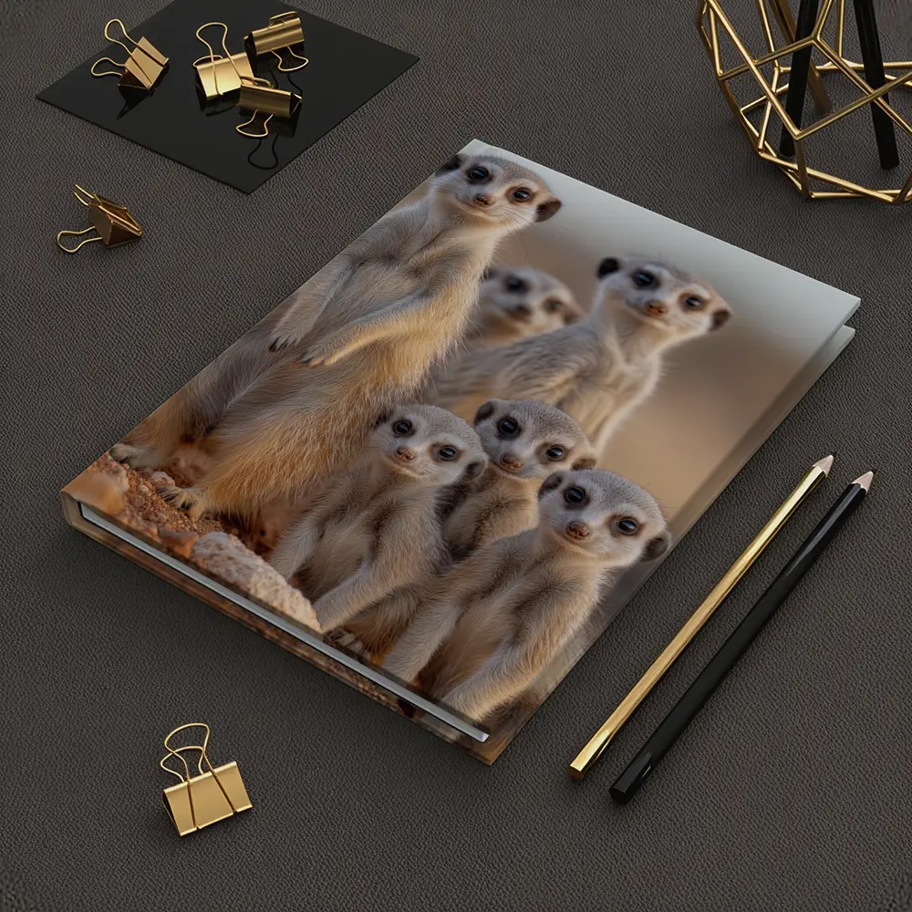 Meerkat Family Group Desert Sandy Landscape – Notebooks