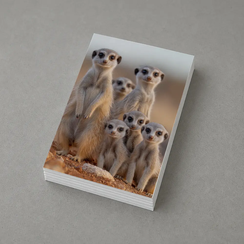 Meerkat Family Group Desert Sandy Landscape – Postcards