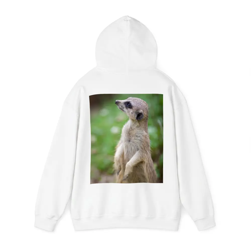 Meerkat Standing Alert Green Nature Background – Hoodies