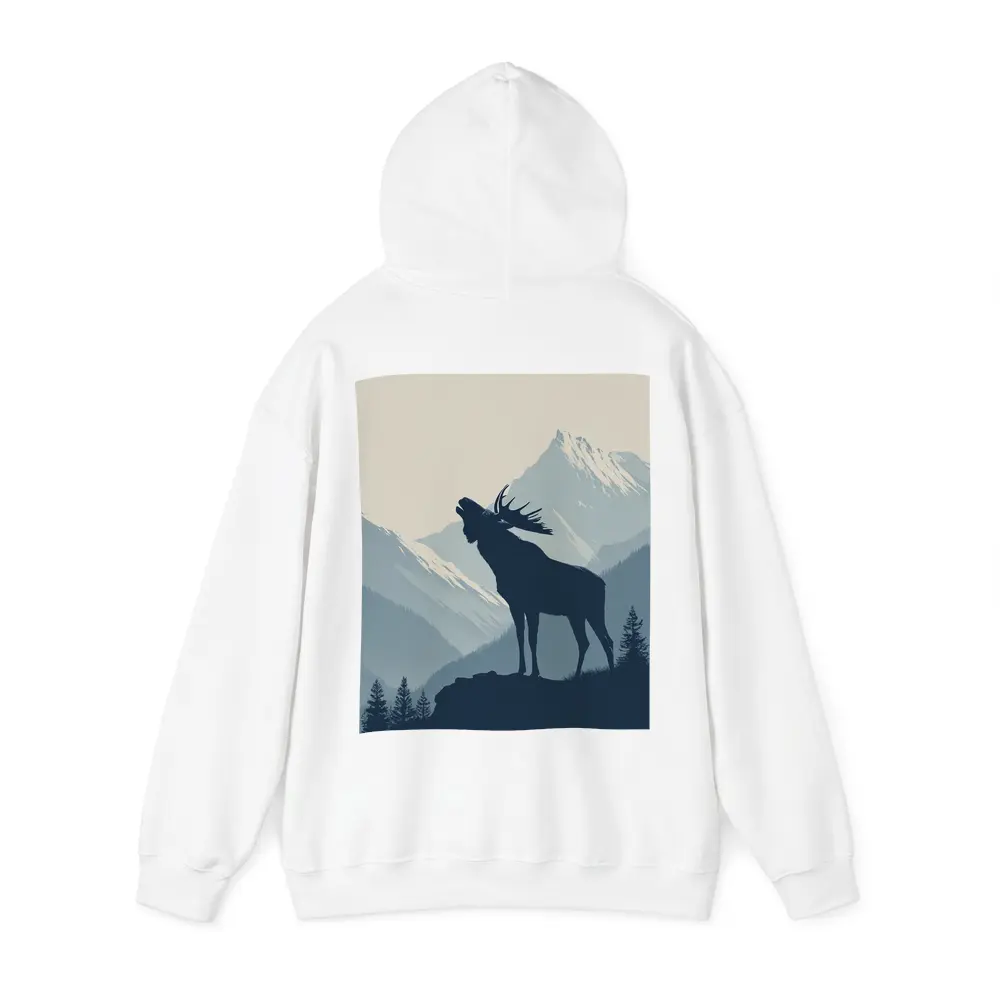 Moose Silhouette Howling Mountain Forest Landscape – Hoodies