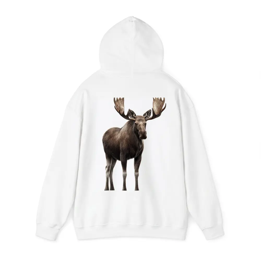 Bull Moose Standing On White Background – Hoodies