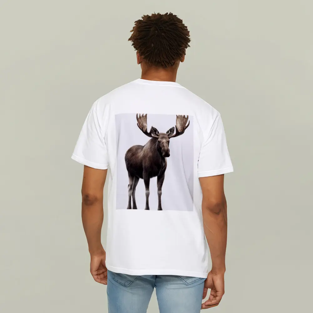 Bull Moose Standing On White Background – T-Shirts