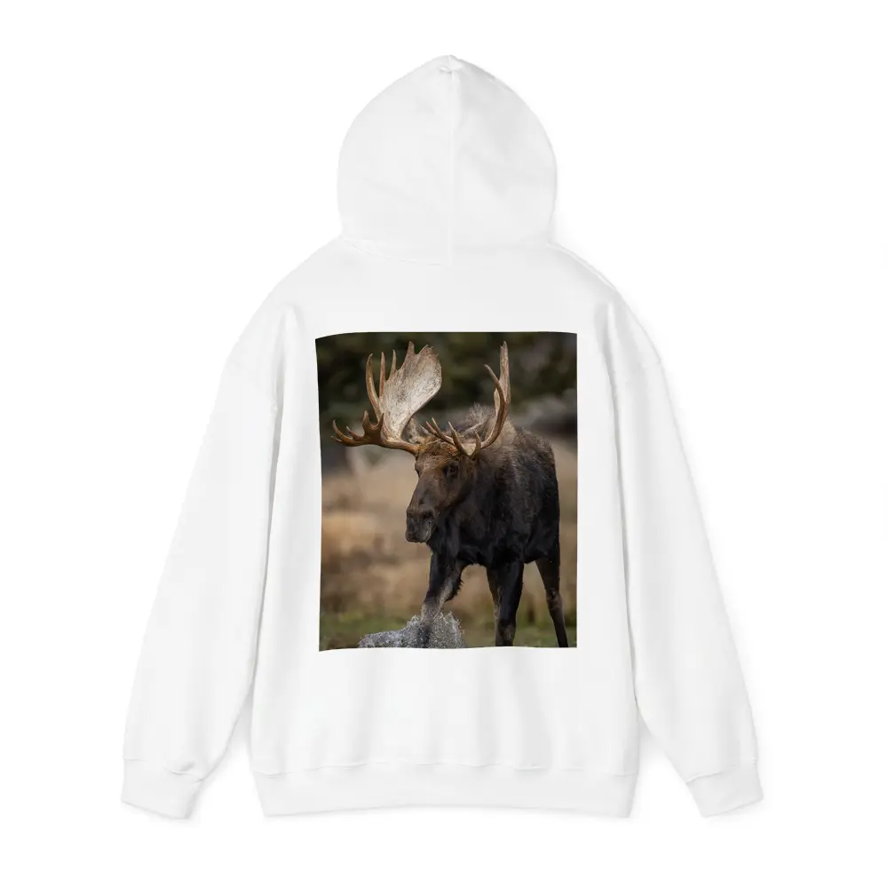 Bull Moose Splashing Water Autumn Wilderness – Hoodies