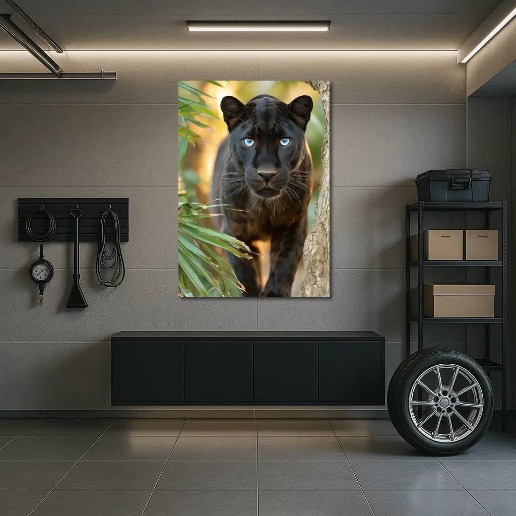 Black Panther Blue Eyes Jungle Forest – Wall Art