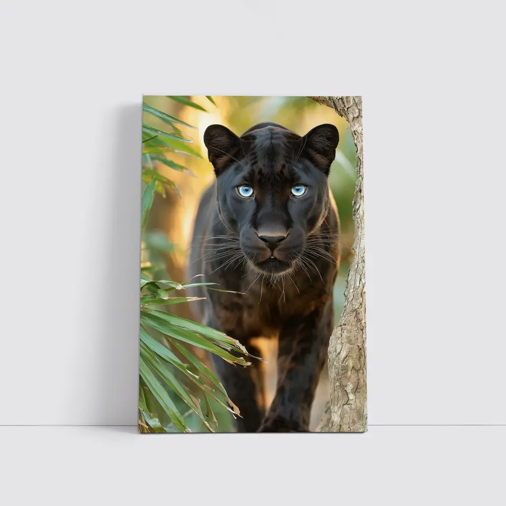 Black Panther Blue Eyes Jungle Forest – Wall Art