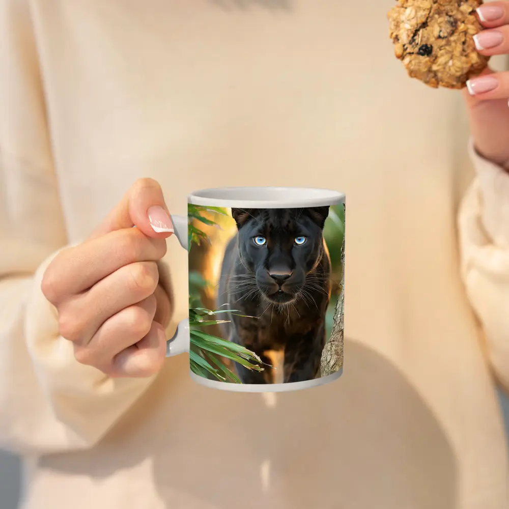 Black Panther Blue Eyes Jungle Forest – Mugs