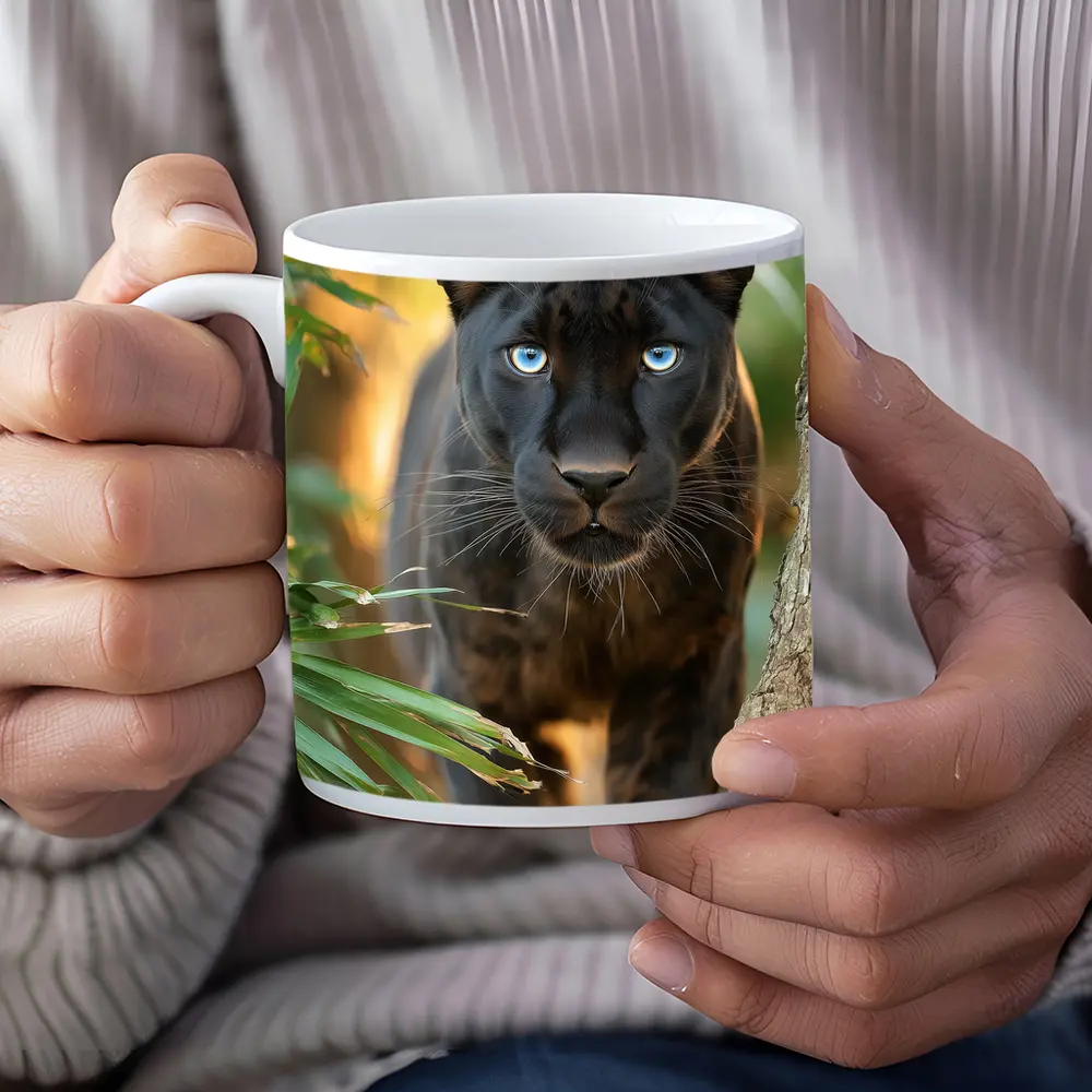 Black Panther Blue Eyes Jungle Forest – Mugs